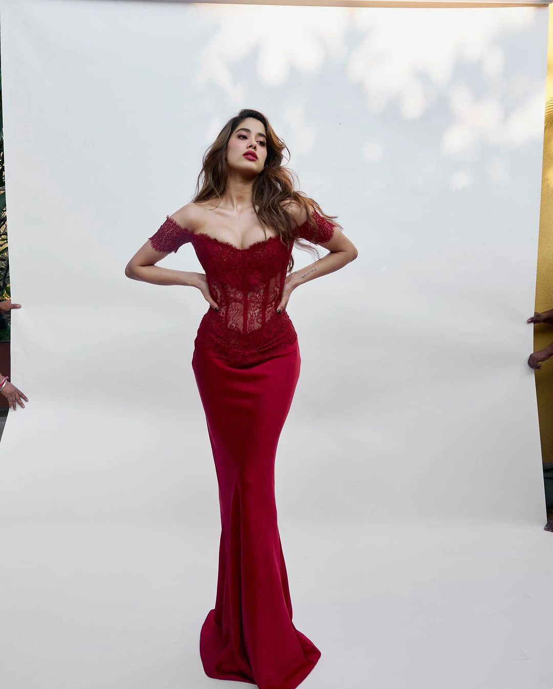Devara Actress Janhvi Kapoor shines in red dress photos