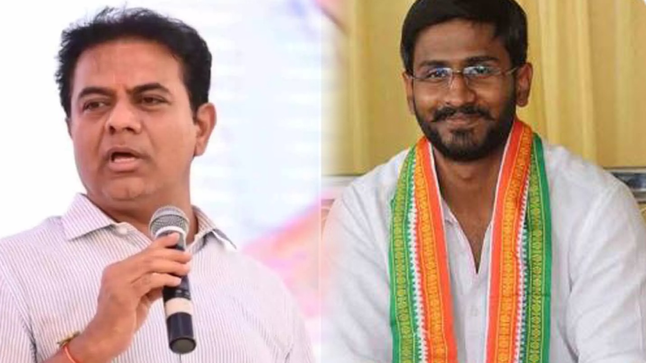 MLC Balmuri Venkat : మల్కాజిగిరిలో నాపై పోటీ చేసి గెలిచి చూపించు : కేటీఆర్కు ఎమ్మెల్సీ బల్మూర్ వెంకట్ సవాల్! MLC Balmuri Venkat : మల్కాజిగిరిలో నాపై పోటీ చేసి గెలిచి చూపించు : కేటీఆర్కు ఎమ్మెల్సీ బల్మూర్ వెంకట్ సవాల్!