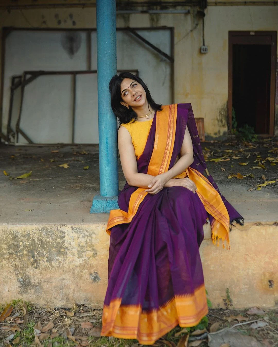 Madonna Sebastian Cute Looks in Cotton Sarees