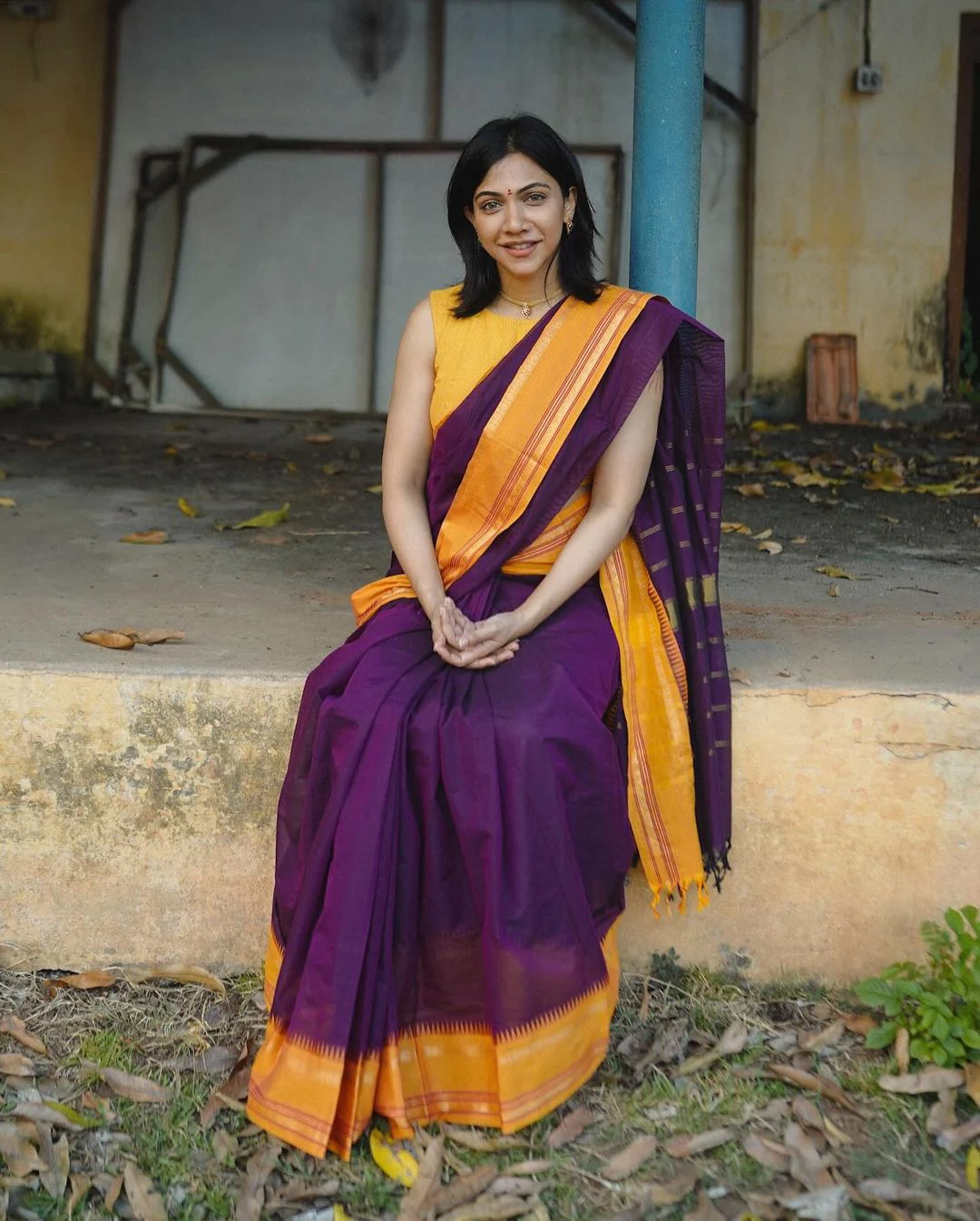 Madonna Sebastian Cute Looks in Cotton Sarees
