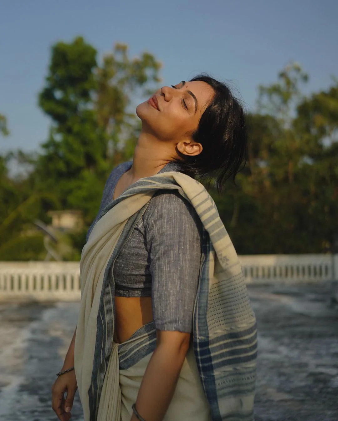 Madonna Sebastian Cute Looks in Cotton Sarees