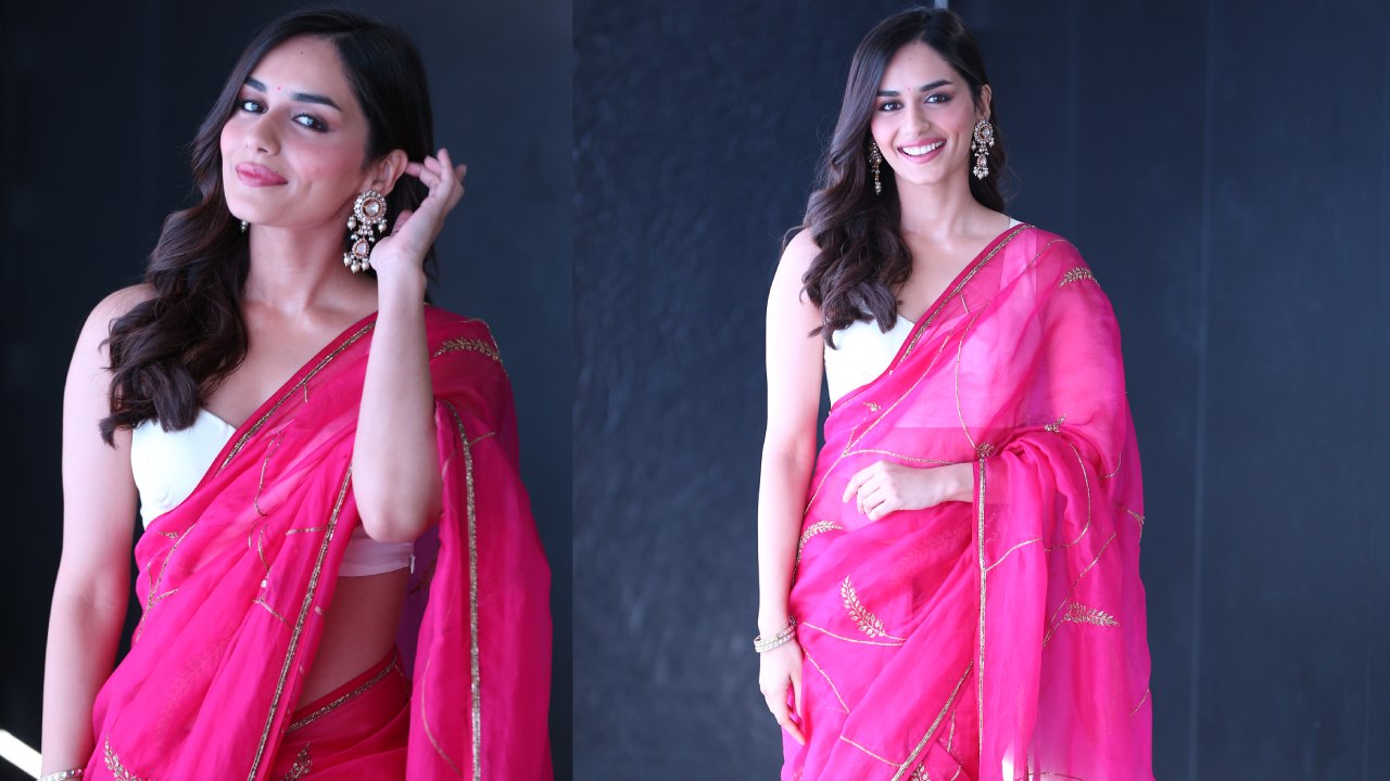 Manushi Chhillar : పింక్ శారీలో గులాబీలా గుండె గిల్లుతున్న మానుషి చిల్లర్..