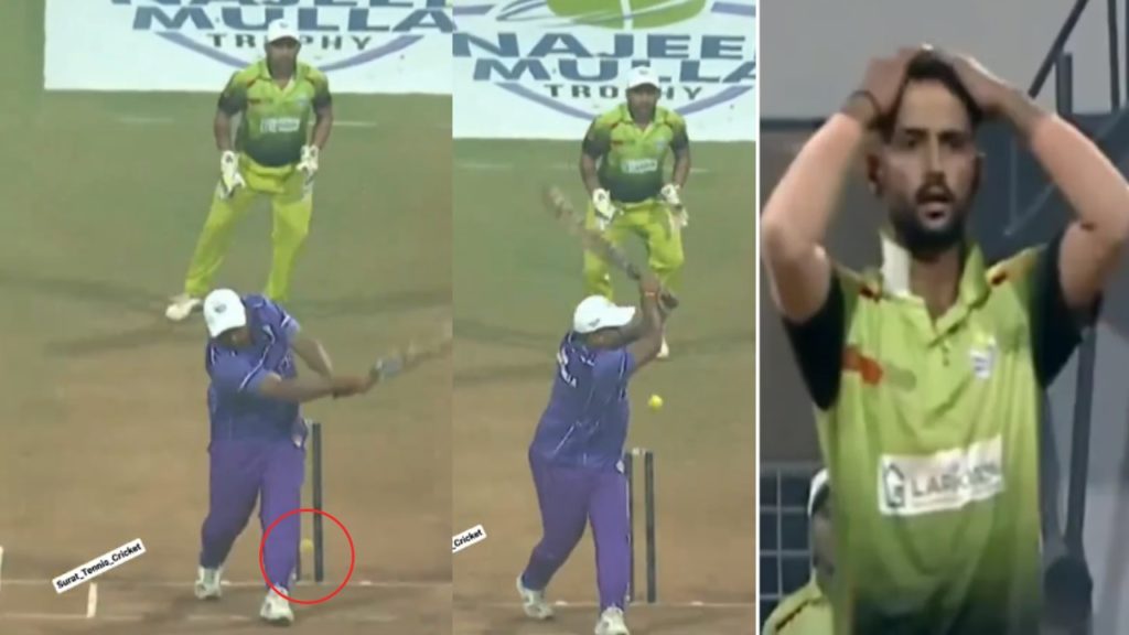 Batter survives after the ball passes between the stumps