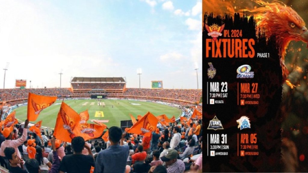 SRH play 4 matches in first leg schedule in IPL 2024