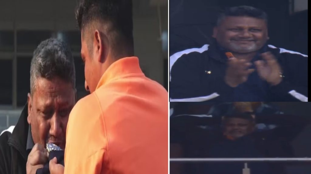 Sarfaraz Khan's father gets emotional as son makes Test debut in Rajkot