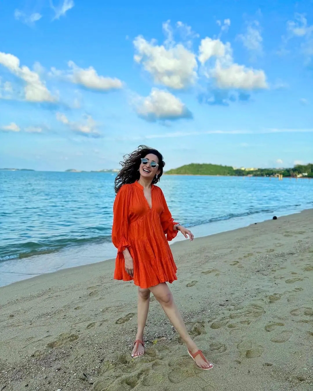Pragya Jaiswal Enjoying in Beach