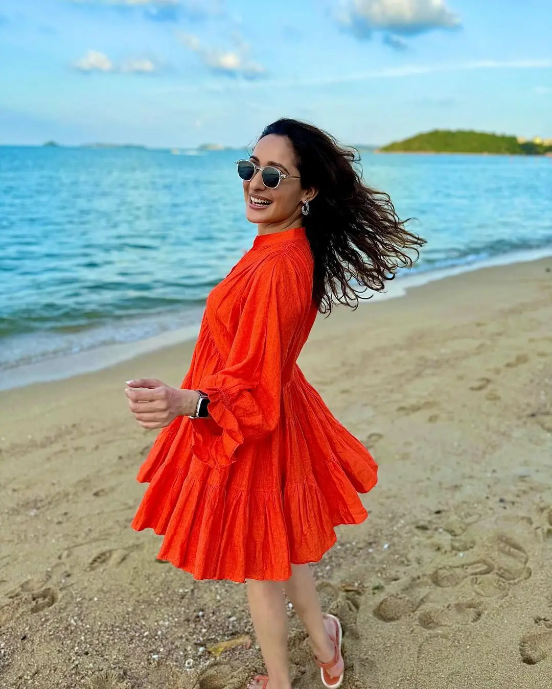 Pragya Jaiswal Enjoying in Beach