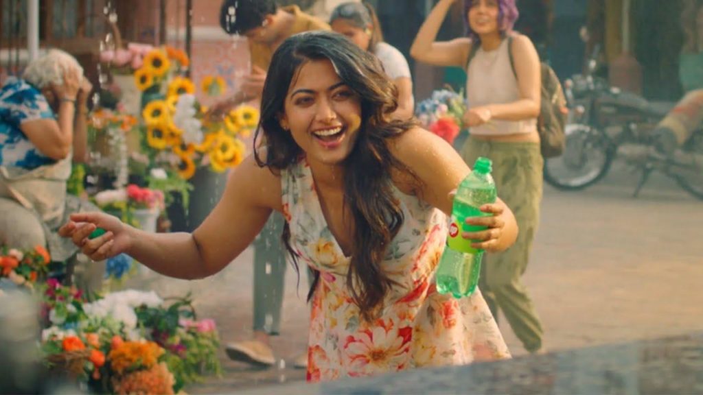 Rashmika Mandanna ad with music director Anirudh Ravichander