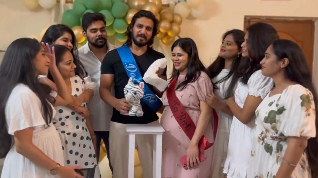 Swayambhu hero Nikhil Siddhartha Learning Diaper changing for baby