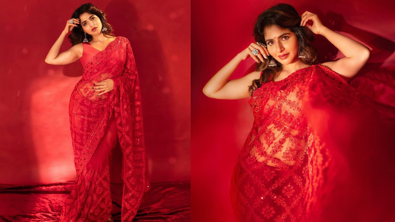 Iswarya Menon : రెడ్ శారీలో గులాబీలా కనిపిస్తున్న ఐశ్వర్య మీనన్..