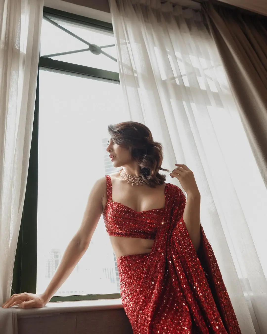 Tollywood Actress Samantha shines in red dress photos