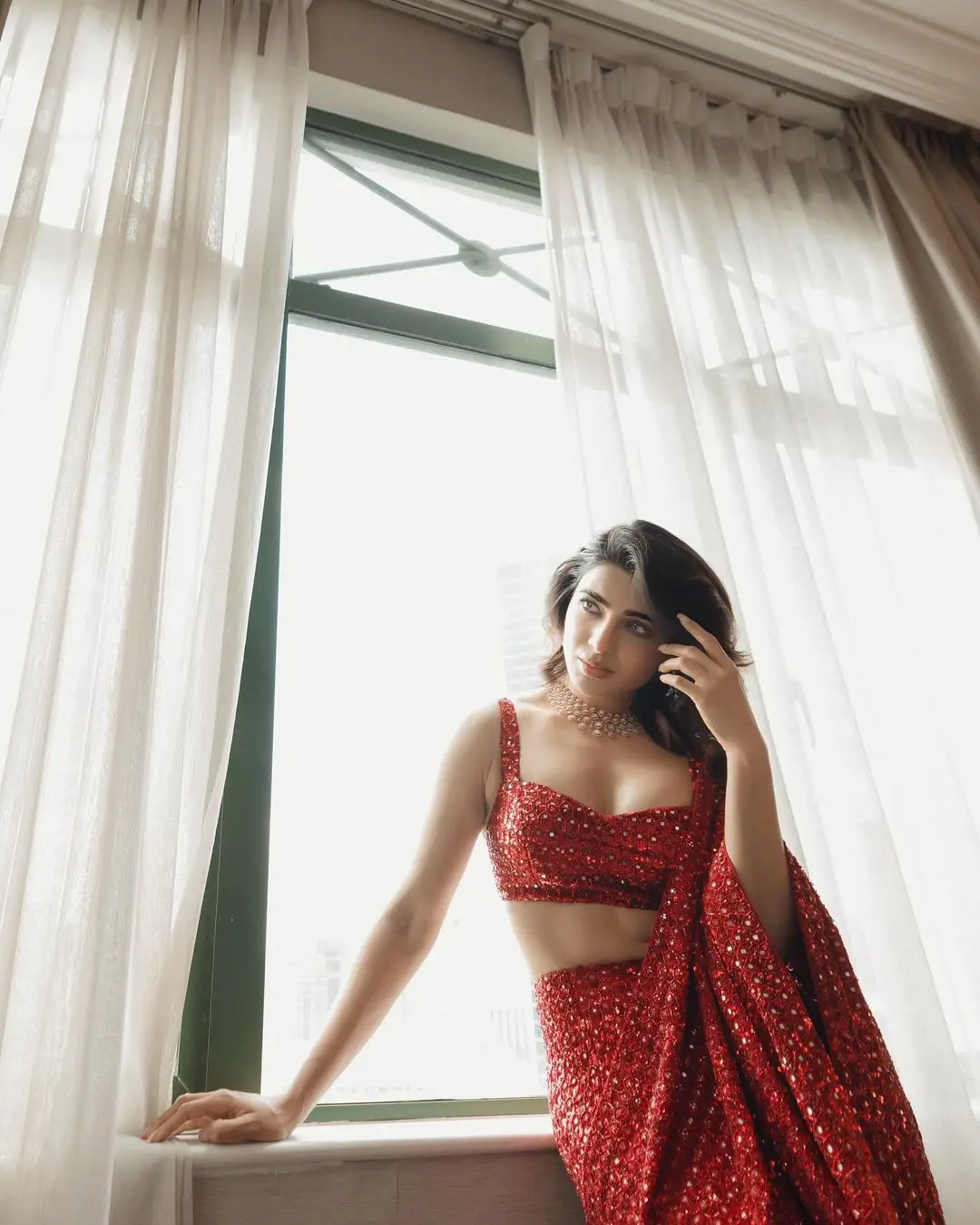 Tollywood Actress Samantha shines in red dress photos