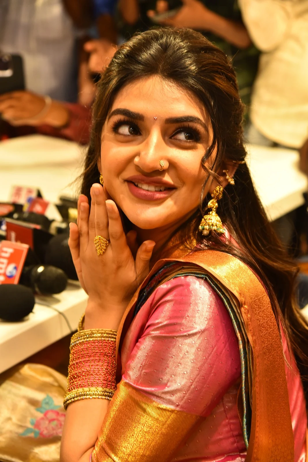 Tollywood Actress Sreeleela saree photos at shop opening event