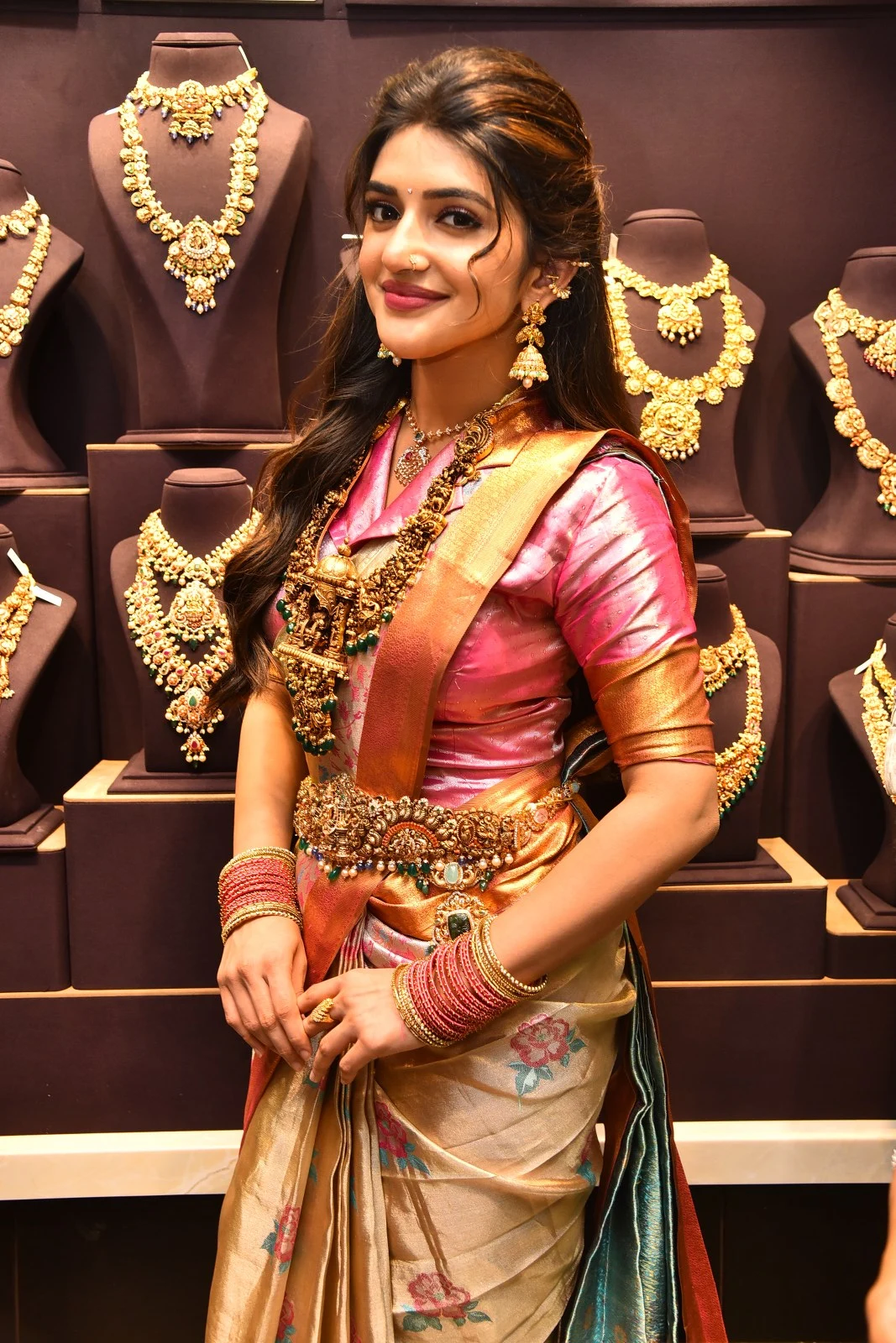 Tollywood Actress Sreeleela saree photos at shop opening event