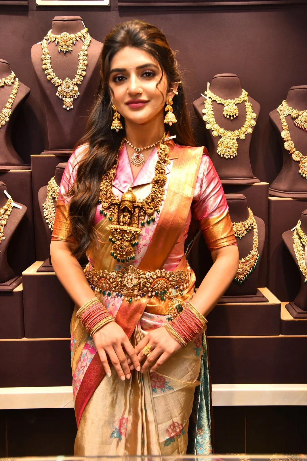 Tollywood Actress Sreeleela saree photos at shop opening event