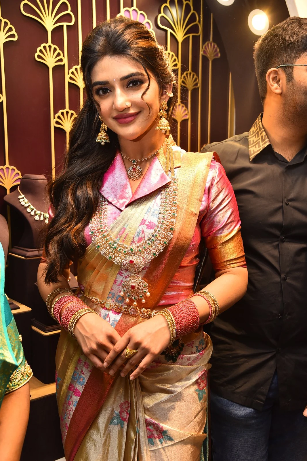 Tollywood Actress Sreeleela saree photos at shop opening event