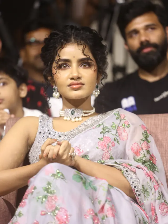 Anupama Parameswaran Shines in Saree at Eagle Pre Release Event
