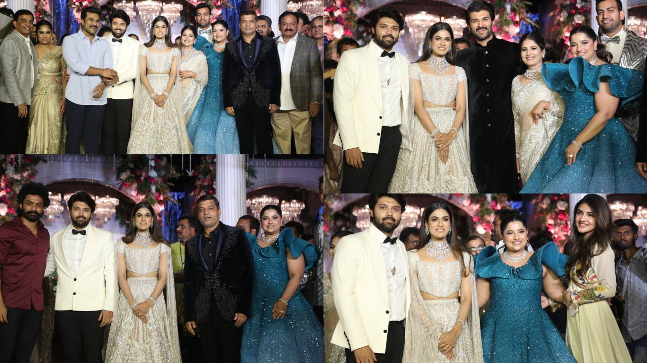 Ashish & Advitha Wedding Reception : హీరో ఆశిష్ – అద్విత వెడ్డింగ్ రిసెప్షన్ ఫొటోలు.. సెలబ్రిటీల సందడి..