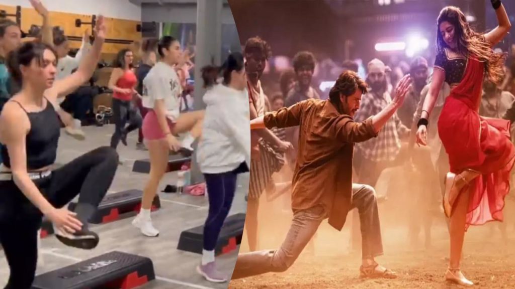 foreigners gym work outs by Kurchi Madathapetti Song video gone viral
