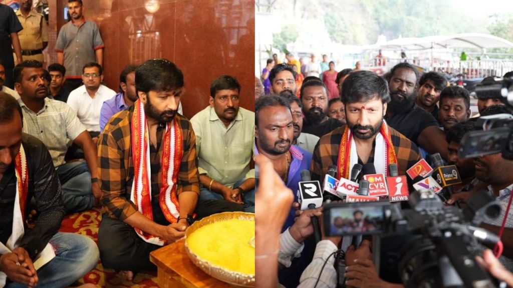 Gopichand at Vijayawada Kanaka Durga Temple for Bhimaa Movie Promotions