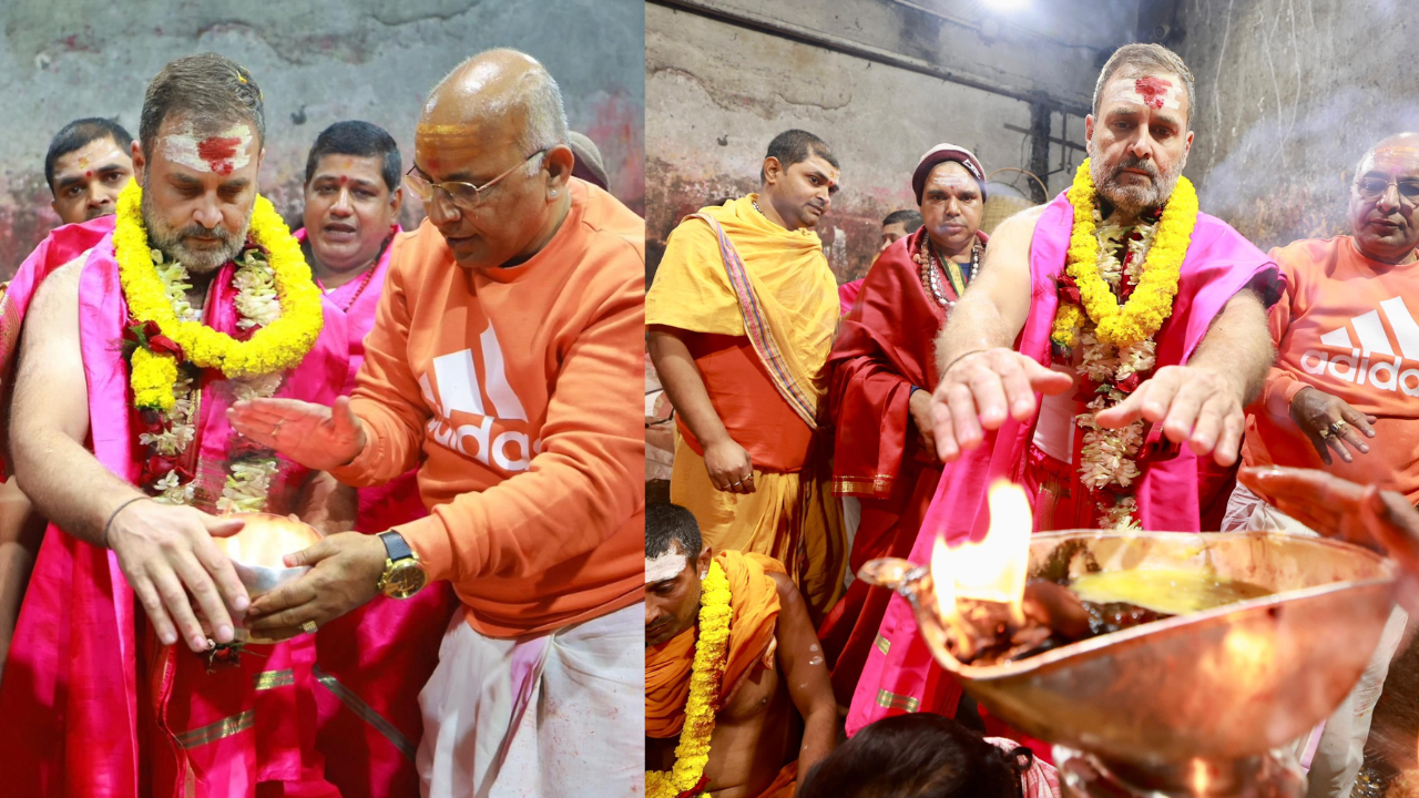 బైద్యనాథ్ ధామ్ టెంపుల్ లో పూజలు చేసిన రాహుల్ గాంధీ బైద్యనాథ్ ధామ్ టెంపుల్ లో పూజలు చేసిన రాహుల్ గాంధీ