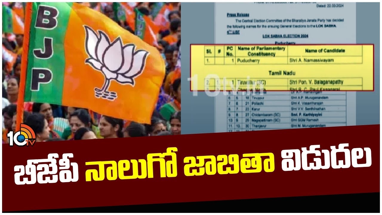 BJP 4th Candidates List : బీజేపీ నాలుగో జాబితా విడుదల