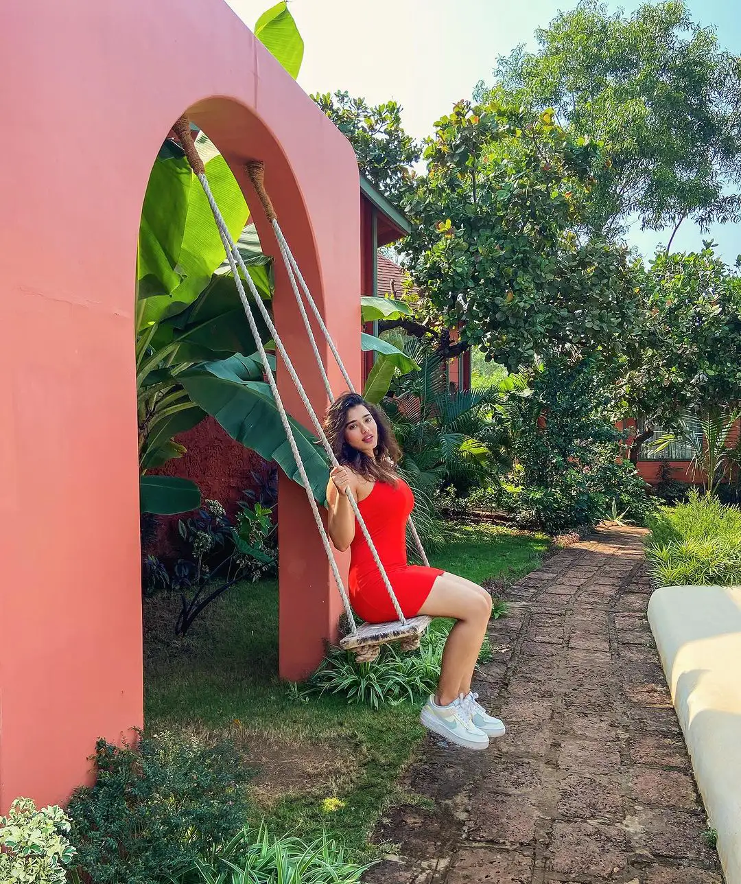 Ketika Sharma Sizzling Looks in red dress photos