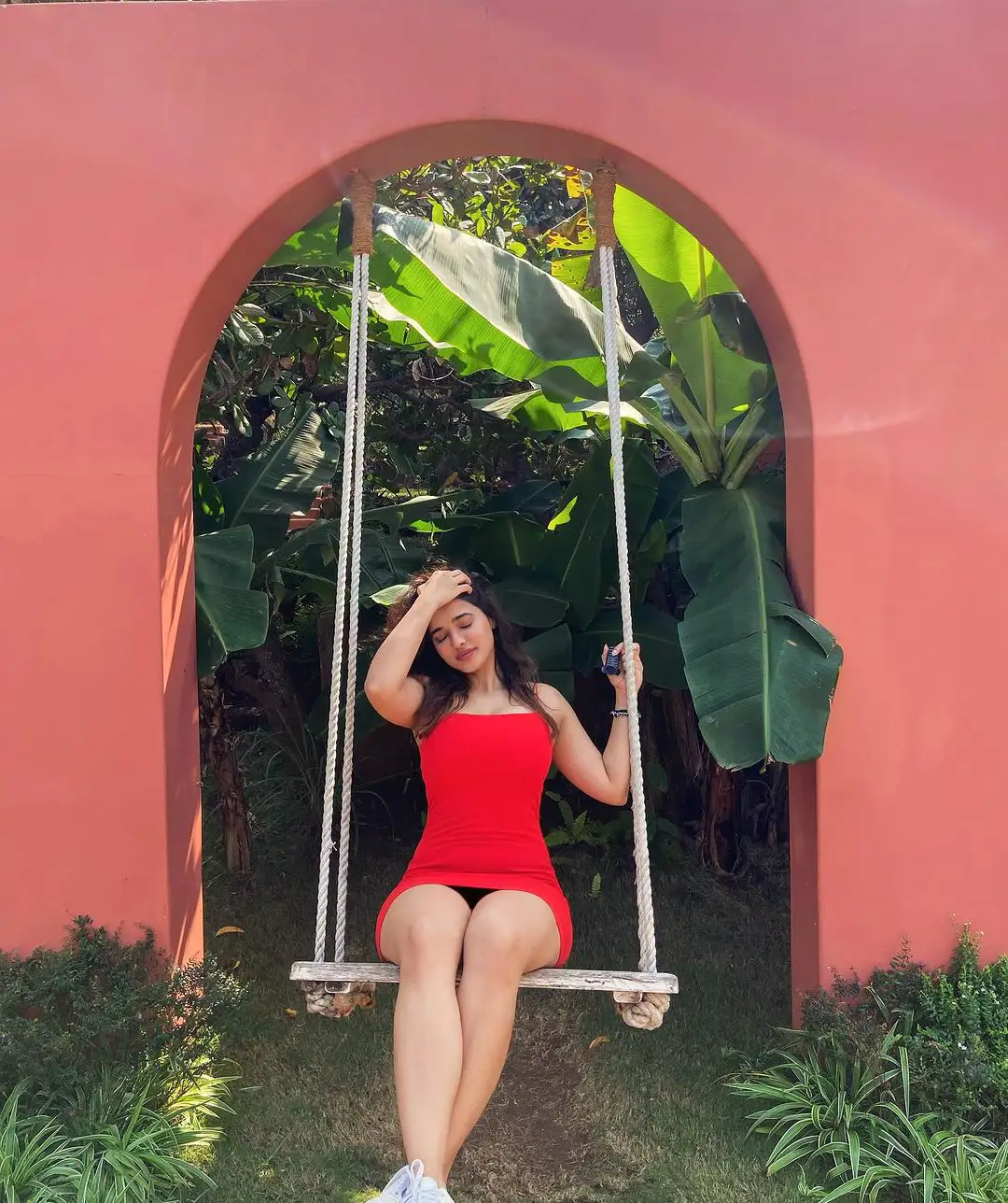 Ketika Sharma Sizzling Looks in red dress photos