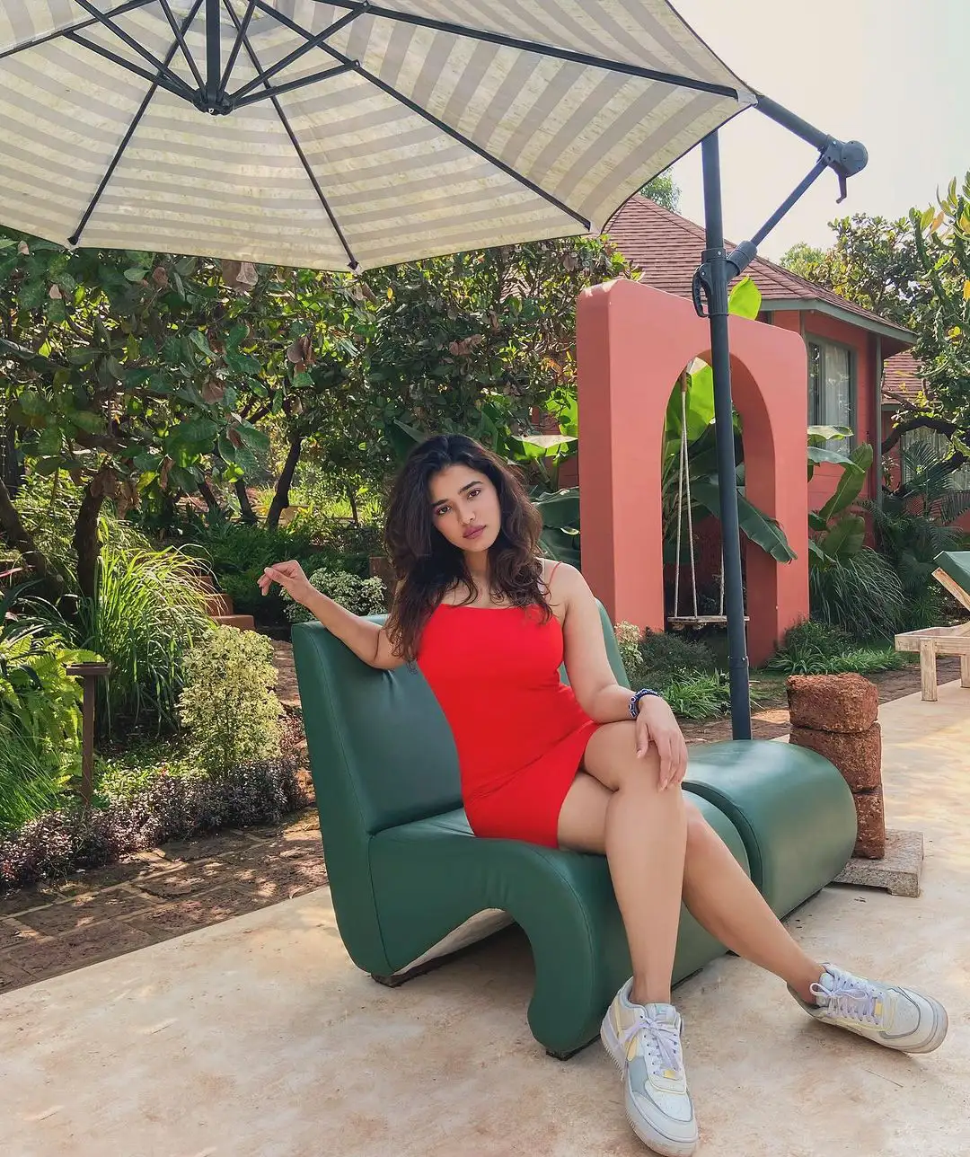Ketika Sharma Sizzling Looks in red dress photos