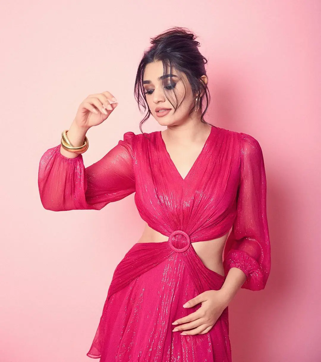 Krithi Shetty Shines in Pink Dress
