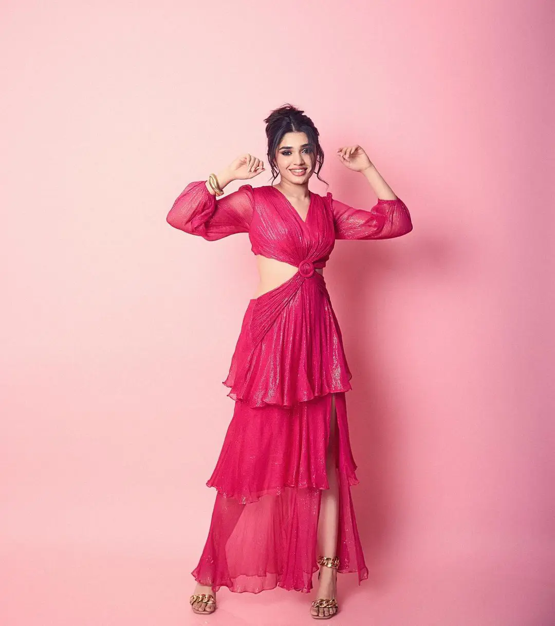 Krithi Shetty Shines in Pink Dress