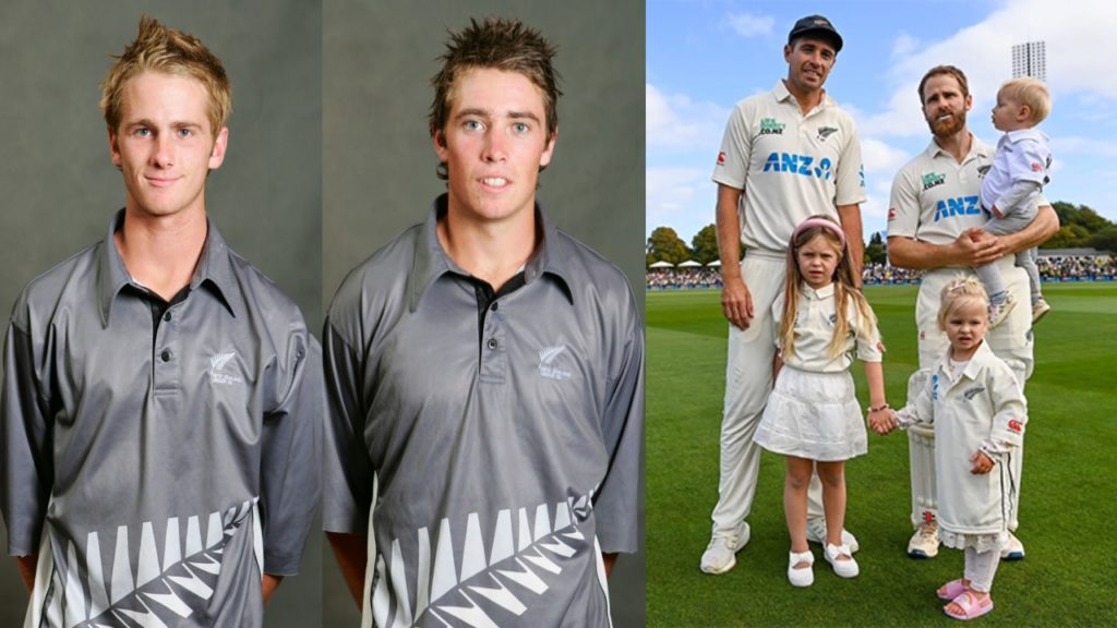 Kane Williamson and Tim Southee celebrate landmark 100th Test caps against Australia