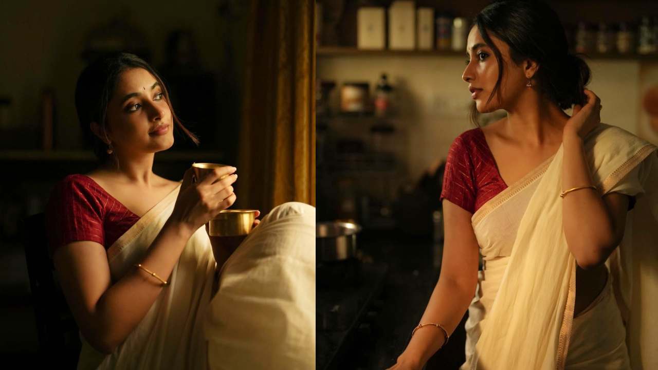 Priyanka Mohan : చీరకట్టులో కాఫీని ఆస్వాదిస్తూ సేద తీరుతున్న ప్రియాంక మోహన్..