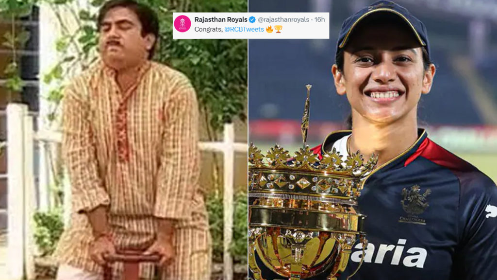Rajasthan Royals jethalal tweet on RCB men team