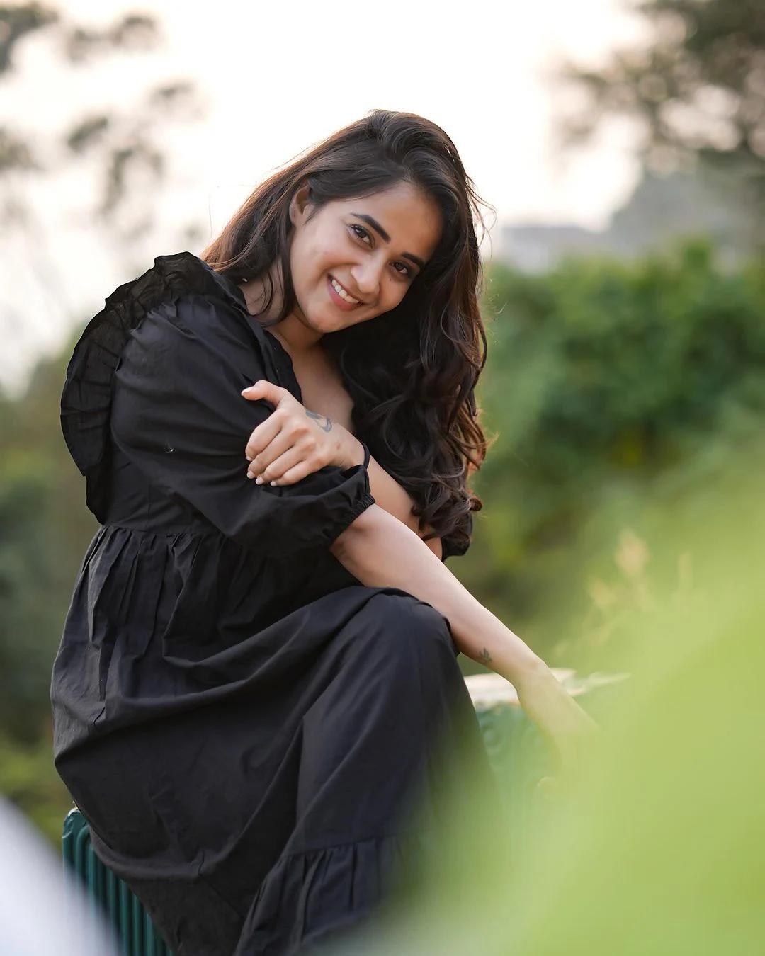 Telugu Youtuber Deepthi Sunaina Sizzling Photoshoot In morning light