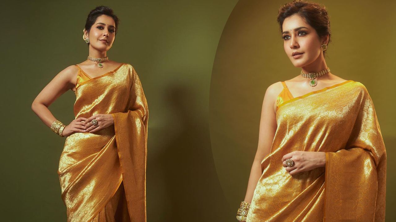 Raashi Khanna : కన్నుగీటుతున్న రాశి ఖన్నా చీర అందాలు..