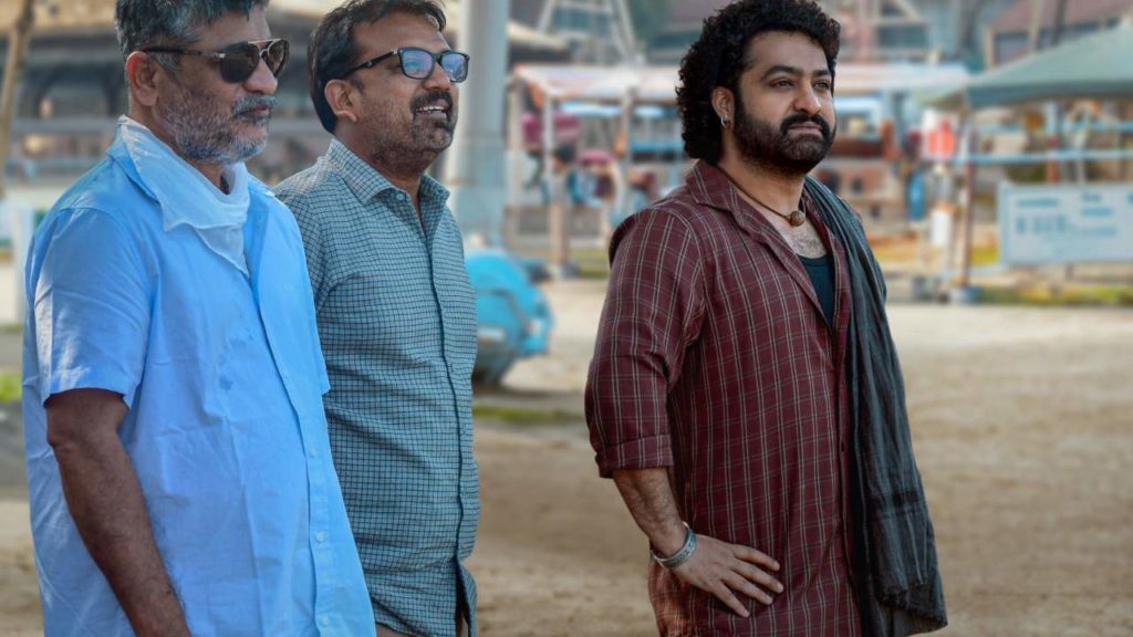 NTR new Look Working Still Released From Devara Shoot Photo goes Viral