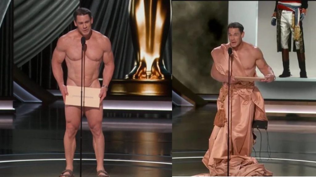 John Cena Coming with out Dress on Oscar Stage Photos videos goes Viral