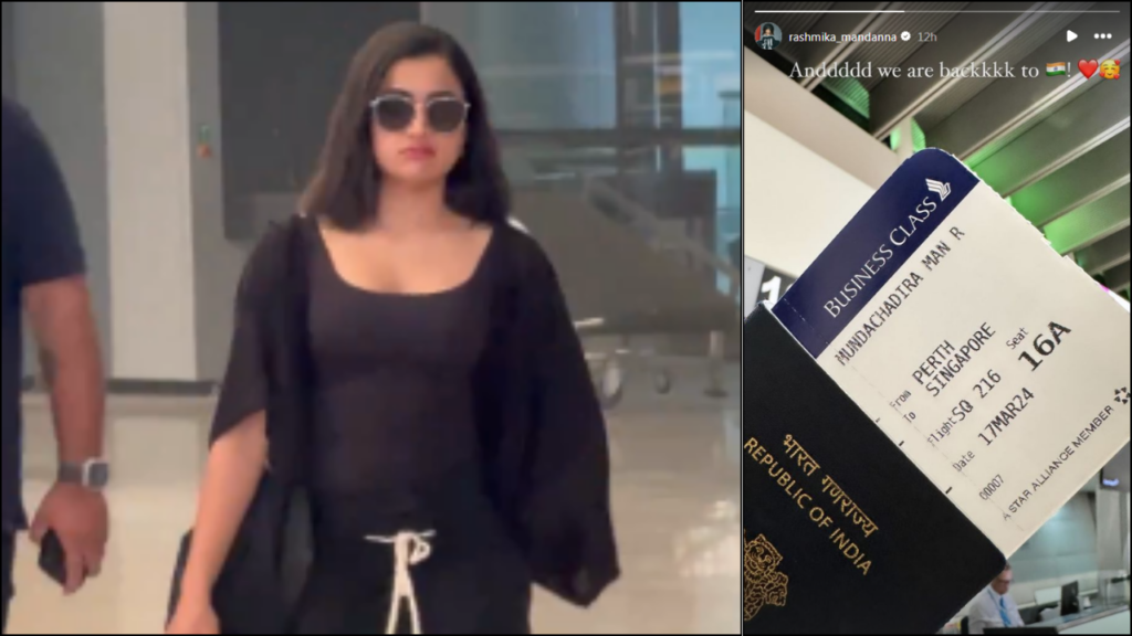Rashmika Mandanna spotted at Hyderabad airport