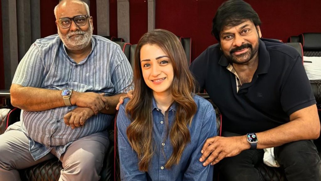 Megastar Chiranjeevi and Trisha Meets Music Director Keeravani for Vishwambhara
