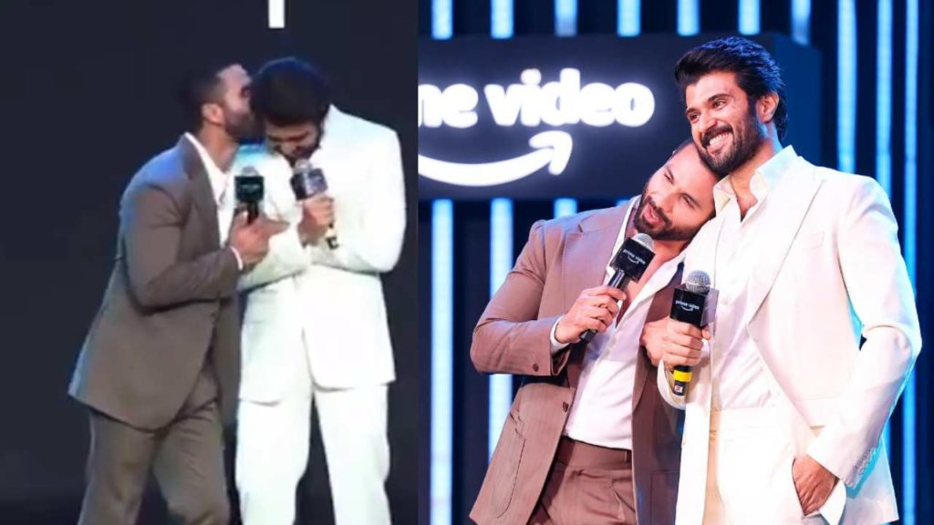 Shahid Kapoor Kiss To Vijay Deverakonda on Amazon Stage for Arjun Reddy Movie