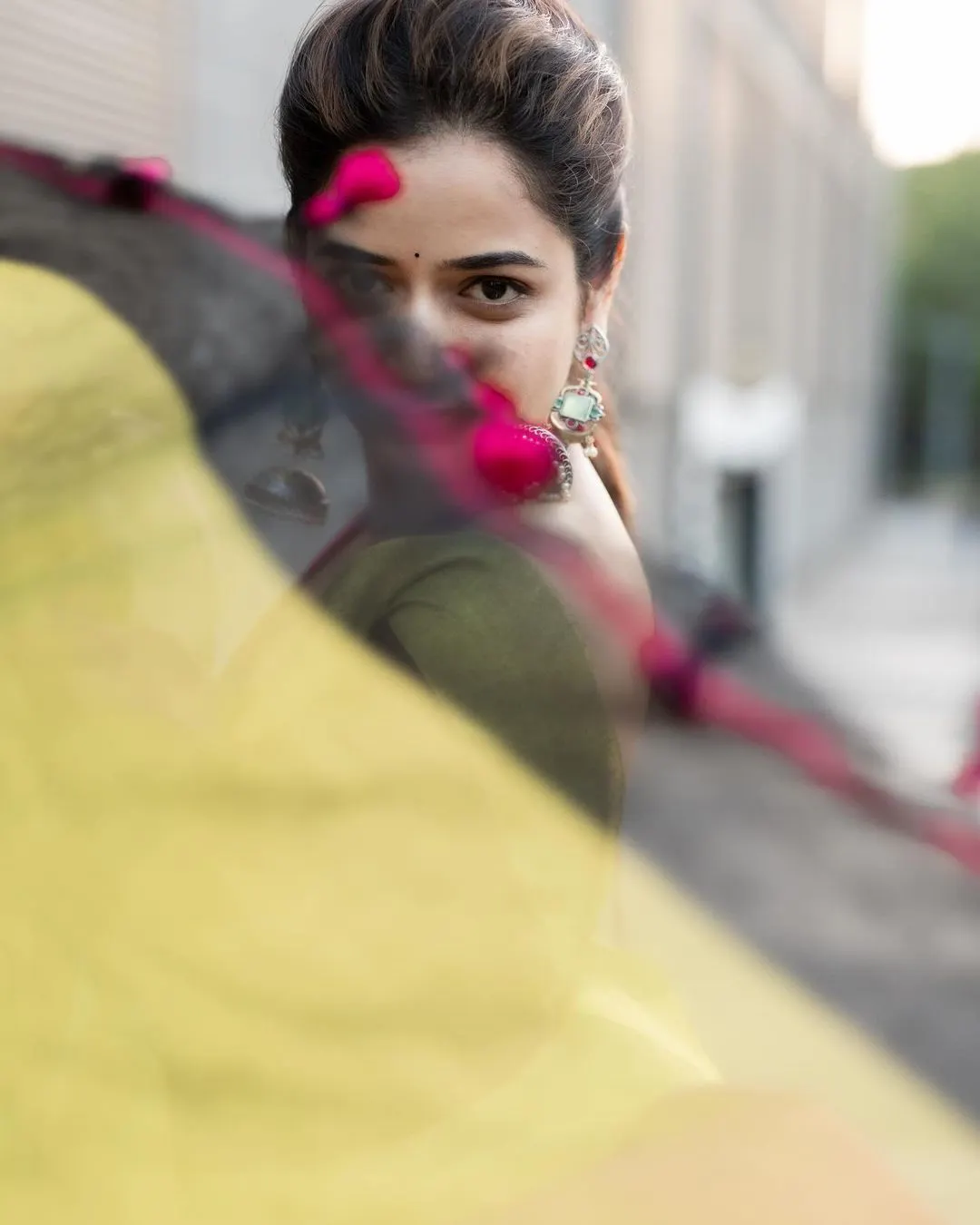 Ashika Ranganath Smiley Looks in Saree