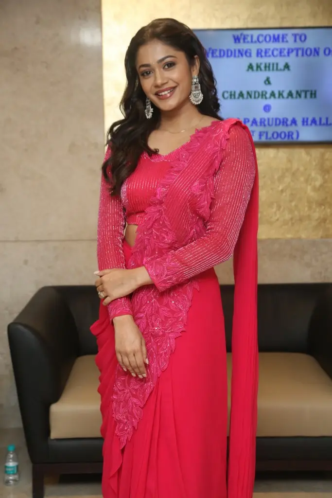 Payal Radhakrishna Shines in Pink Saree at Prasanna Vadanam Trailer Launch Event
