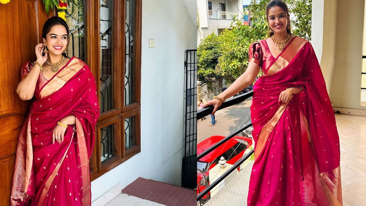 Pujiithaa Ponnada : పట్టుచీరలో పూజిత పొన్నాడ పరువాలు..