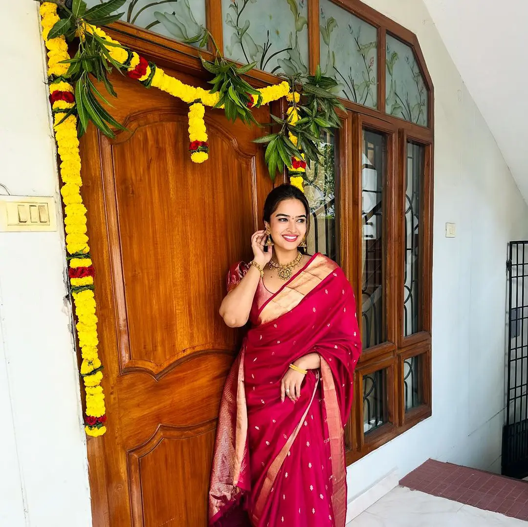 Pujiithaa Ponnada Shines in Silk Saree