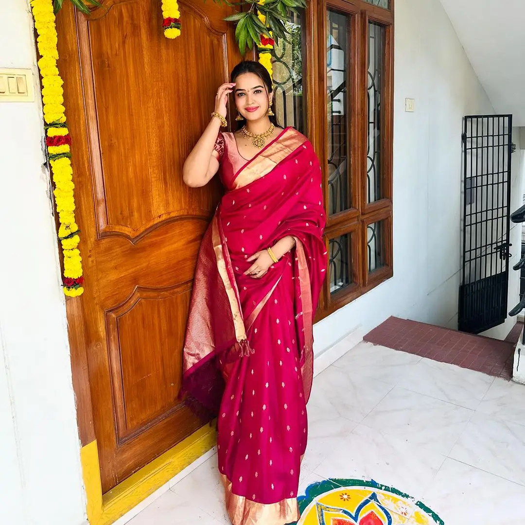 Pujiithaa Ponnada Shines in Silk Saree