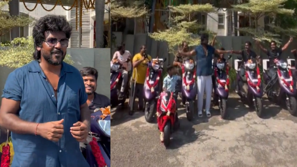 Raghava Lawrence donate bikes to physically abled boys