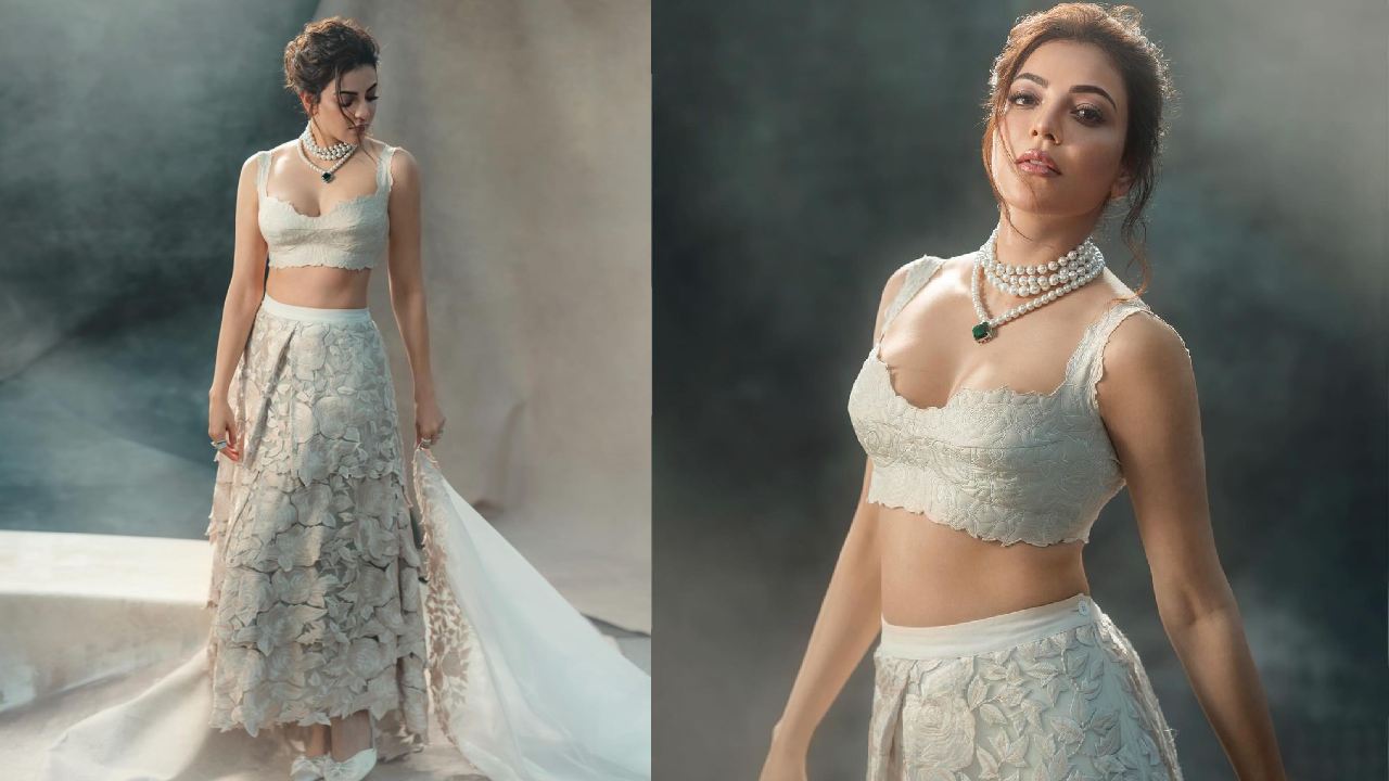 Kajal Aggarwal : చందమామ పరికిణి వేసినట్లు.. ఏముంది మామా కాజల్..