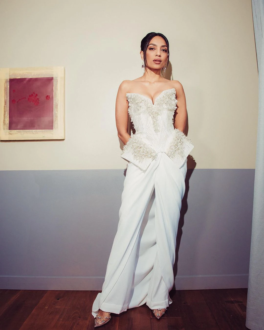 Sobhita Dhulipala Stunning Looks in White Dress at Monkey Man Movie Promotions