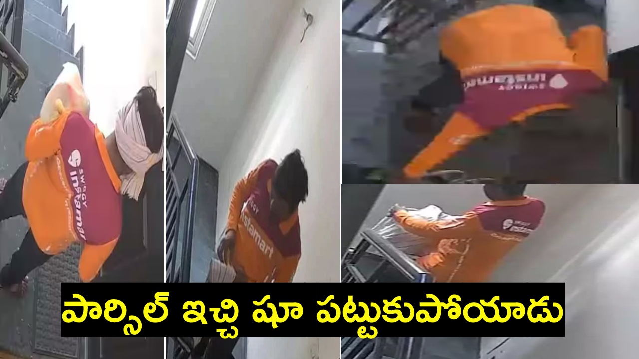 Viral Video : పార్సిల్ ఇచ్చి కస్టమర్ షూ కొట్టేసిన స్విగ్గీ డెలివరీ బాయ్.. వీడియో వైరల్ Viral Video : పార్సిల్ ఇచ్చి కస్టమర్ షూ కొట్టేసిన స్విగ్గీ డెలివరీ బాయ్.. వీడియో వైరల్